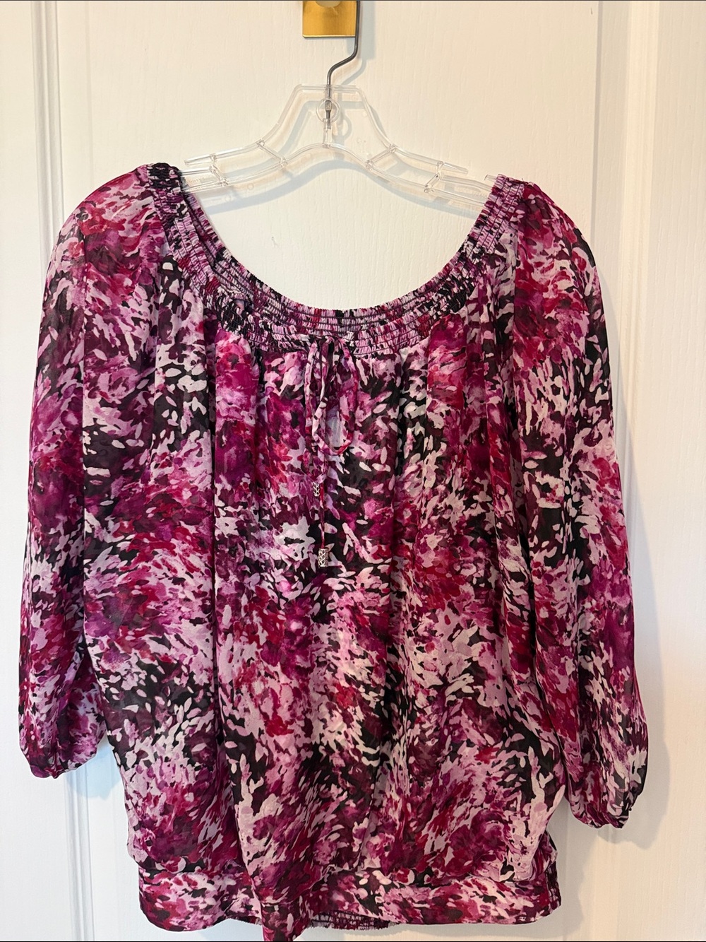 White House Black Market Top - Pink Floral Off-Shoulder blouse - Picture 1 of 2